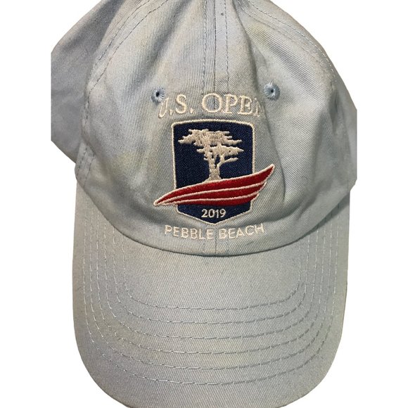 USGA MEMBER U.S. Open 2019 Pebble Beach Blue Red Cap Hat Lid Distressed Used St - Picture 6 of 8
